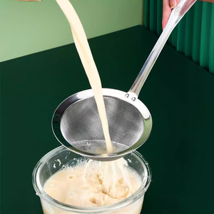 304 Stainless Steel <b>Strainer</b> Fine <b>Mesh</b> Kitchen Sieve For Soy Milk Noodles Oil Separation - Product Image 2