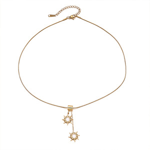 Collier Pendentif Étoile Œil Turc en Acier Inoxydable Plaqué Or 18K PVD Style Bohème Chic, Étanche, pour Femme, avec Chaîne Serpent et Pendentif Gland - Product Image 5
