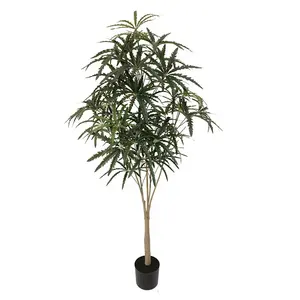 160CM yaz essentials ev bitki alacalı ipek Plerandra Elegantissima ağacı