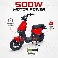 The New Electric Motorcycle Durable Delivered 500 Watt Motor Two Wheeled Electric Bicycles Exclude Battery