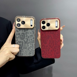 Étui en cuir PU à motif léopard tendance pour <span class=keywords><strong>iPhone</strong></span> Air <span class=keywords><strong>11</strong></span> 12 13 14 15 16 17 Pro Max, placage, protection intégrale, antichoc - Product Image 6