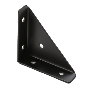 Support triangulaire en fer à angle droit de 90 degrés pour renforcement d'étagère d'armoire, support métallique peint en noir - Product Image 1