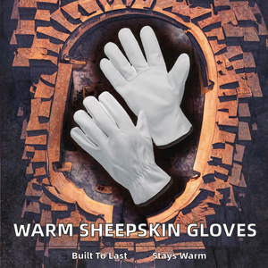 Guantes de piel de oveja para conducir, guantes cálidos para montar, resistentes al desgaste, talla M - Product Image 3