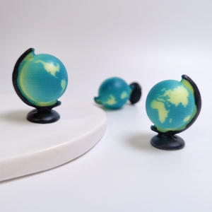 Breloques mini globe en résine 30*22mm, sac de 100 pièces, perles carte du monde, mini cabochons globe, décorations de bureau - Product Image 5