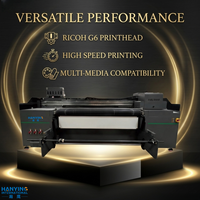 Nueva Impresora Híbrida de Inyección de Tinta UV de Formato Ancho Totalmente Automática con Cabezal de Impresión Ricoh G6 para Impresión en Acrílico, Vidrio, PVC, Cuero y Lona