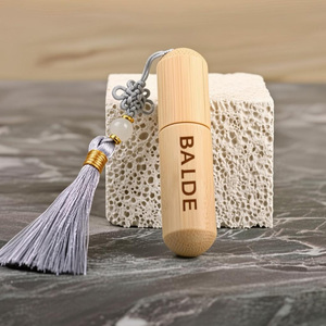 Botellas de Perfume Portátiles de Lujo, Recargables, Vacías, de 5 ml, con Rodillo de Madera de Bambú para Colgar - Product Image 3