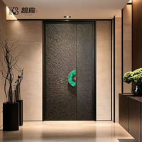 Porte d'entrée blindée en aluminium de qualité supérieure, à rupture de pont thermique, étanche, anti-froid, insonorisée, avec charnières cachées, double porte asymétrique pour manoir
