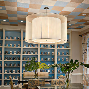 Round Chandelier LED Fabric <b>Light</b> Six-Head White For Home <b>Dining</b> Room - Product Image 4