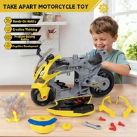 Kit de réparation mécanique de moto démontable pour enfants, ensemble de construction de moteur de moto DIY avec pulvérisation de brume, lumières et sons
