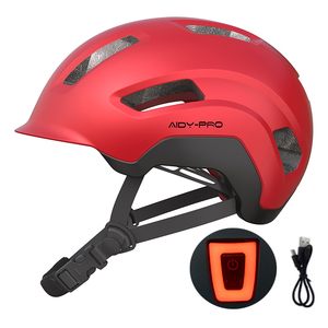 OEM Custom Led Warn blitz helm mit leichtem Escooter-Helm mit wiederauf lad baren USB-Rücklicht-Fahrrad helmen zertifiziert