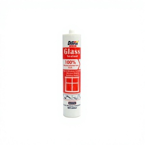 Sellador de Vidrio DERFOE 300ml, Sellador de Silicona Acética para Construcción, Hecho en EE. UU. - Product Image 1