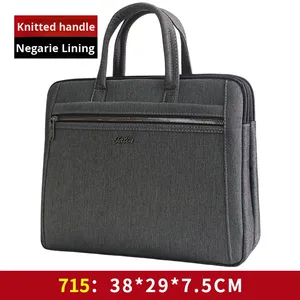 पुरुषों की मोटी बहु-परत कैनवास ब्रीफकेस जिपर हैंडहेल्ड दस्तावेज़ बैग जिपर हैंडहेल्ड दस्तावेज़ बैग - Product Image 6