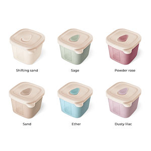 Tarro cuadrado de puré de silicona para bebé a prueba de fugas, almacenamiento de silicona personalizable para bebé, apto para lavavajillas de grado alimenticio, oferta personalizada ODM - Product Image 2