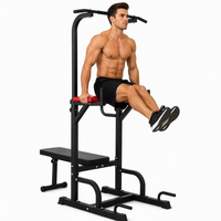 Tour de musculation réglable en acier Gymbopro avec banc, station multifonction pour tractions et dips, pour usage domestique