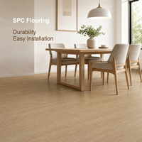 Système de pose rapide par clic, revêtement de sol SPC durable et imperméable, motif marbre blanc, pour la décoration commerciale des restaurants très fréquentés