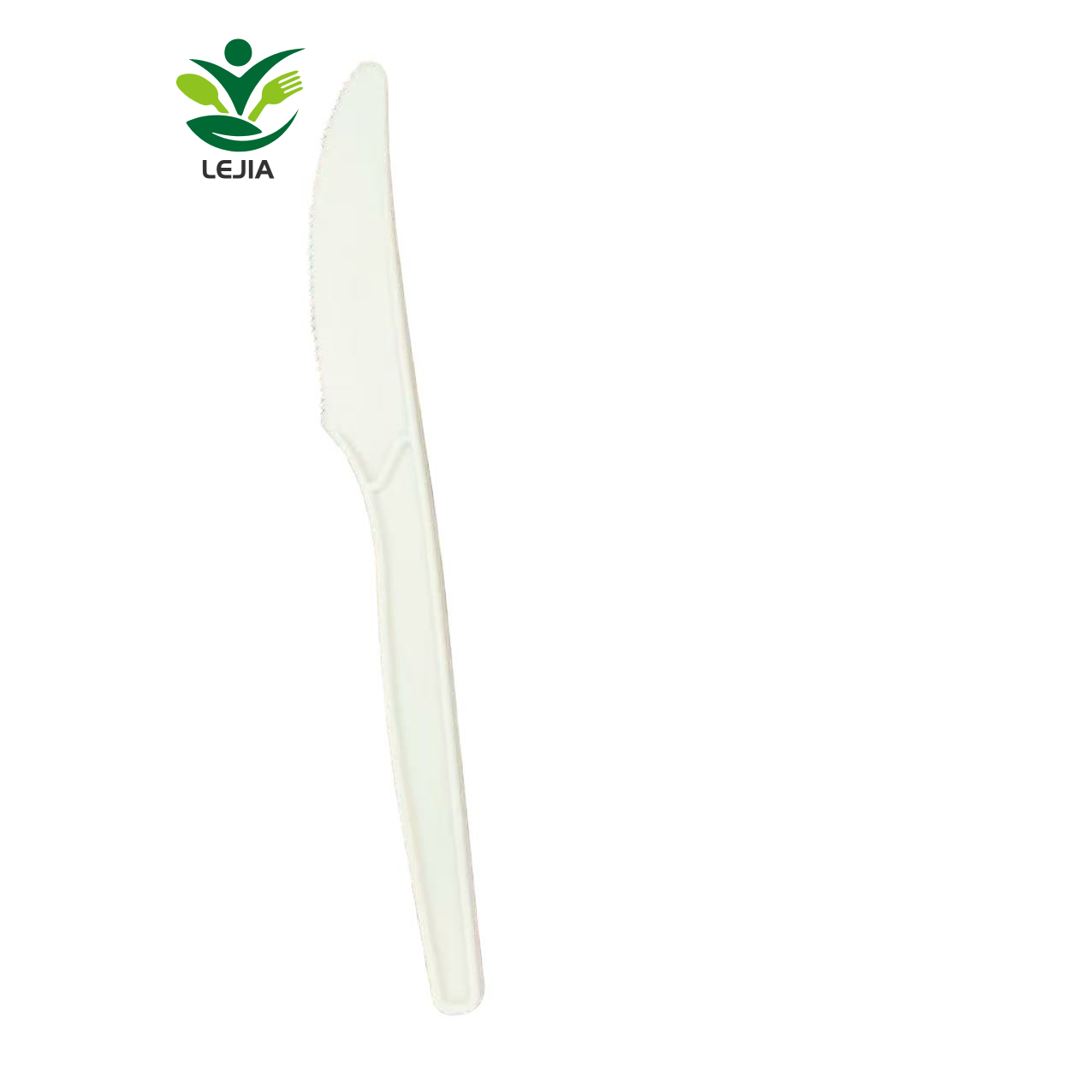 High Quality 7 Inch Disposable Cornstarch Cutlery Set Manufactured in China White Color Long Knife for Dinner