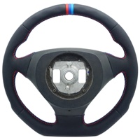Volant en cuir pour BMW E90 E92 E93 M3 328i 335i 135i E60 Volant à fond plat Bande rouge Accessoires de voiture 2005-2012