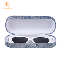 Boîte à lunettes compacte en métal portable, boîte de rangement pour lunettes de voyage antichoc, logo personnalisé disponible