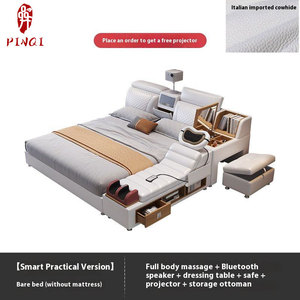 <span class=keywords><strong>Cama</strong></span> Inteligente de Lujo con Proyector, Tapizada en Cuero Suave, Multifuncional, con Masaje, Almacenamiento Seguro, Bluetooth y Tatami para un Dormitorio Confortable - Product Image 2