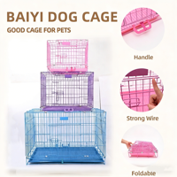 Cages pour chiens en métal rose, design moderne et luxueux, colorées, avec plateau en plastique pour chiens