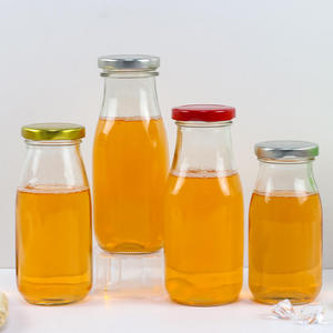 Bán Buôn Dày Glass Chai Nước Giải Khát Với Phẳng Sắt Bìa Sử Dụng Cho Sữa Tươi Sữa Chua Trà Sữa Tequila Rỗng Chai Nước Trái Cây - Product Image 5