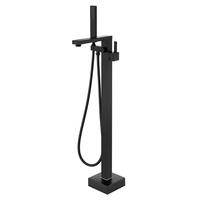 Robinet de baignoire autoportante noir, salle de bains, livraison gratuite, robinet de bain moderne, robinet avec douchette