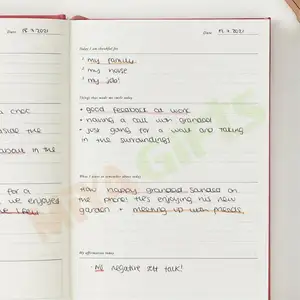 Aangepast Druklogo A5 Roze Pu Veganistisch In Leer Gebonden Hardcover Notebook Planner Dagelijks Dankbaarheid Dagboek Prompts Voor Kinderen Vrouwen