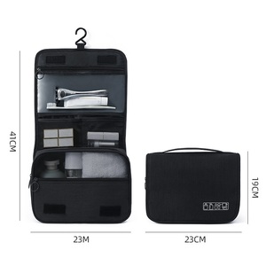 Factory Design Travel Portable Letter <b>Cosmetic</b> <b>Bag</b> Zipper Waterproof Hook Eco-Friendly <b>Large</b> Capacity Oxford Soft Handle - Product Image 2
