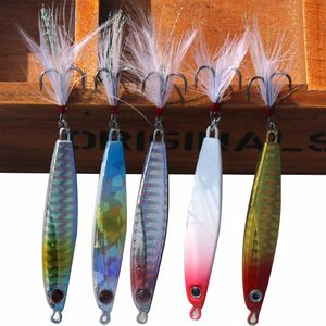 Señuelo de jigging de 14g y 21g con peso de plomo y plumas, cebo artificial para pesca en agua salada de macarela, anzuelo de placa lisa - Product Image 1
