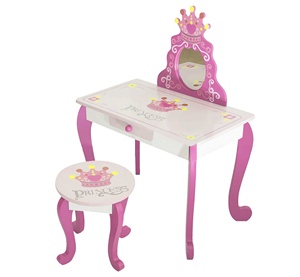 Ensemble table et chaise de maquillage pour petite fille, design moderne, miroir de princesse, <span class=keywords><strong>coiffeuse</strong></span> pour enfants - Product Image 3