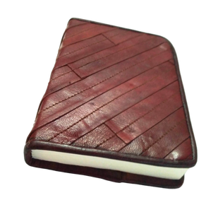 Vintage <b>Brown</b> Genuine Leather Customizable Writing Journal with Recyclable White Unlined Handmade Cotton Paper Notebook - Product Image 3