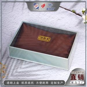 Customized acrylic <b>plastic</b> gift <b>box</b> with paper bottom and transparent lid for food, health products, ginseng, bird's nest, and - Product Image 5