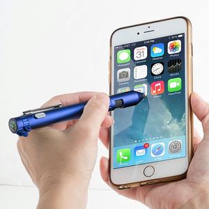 Stylos publicitaires multifonctions personnalisés 6-en-1, cadeaux promotionnels, boussole, lumière LED, support de téléphone, stylo à bille en plastique - Product Image 3