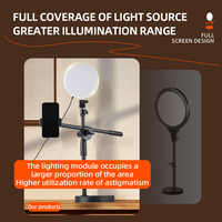 Lampe d'Appoint Professionnelle de Bureau Piva à Éclairage et Angle Réglables, Anneau Lumineux de Bureau avec Support et Fixation Téléphone pour le Streaming en Direct