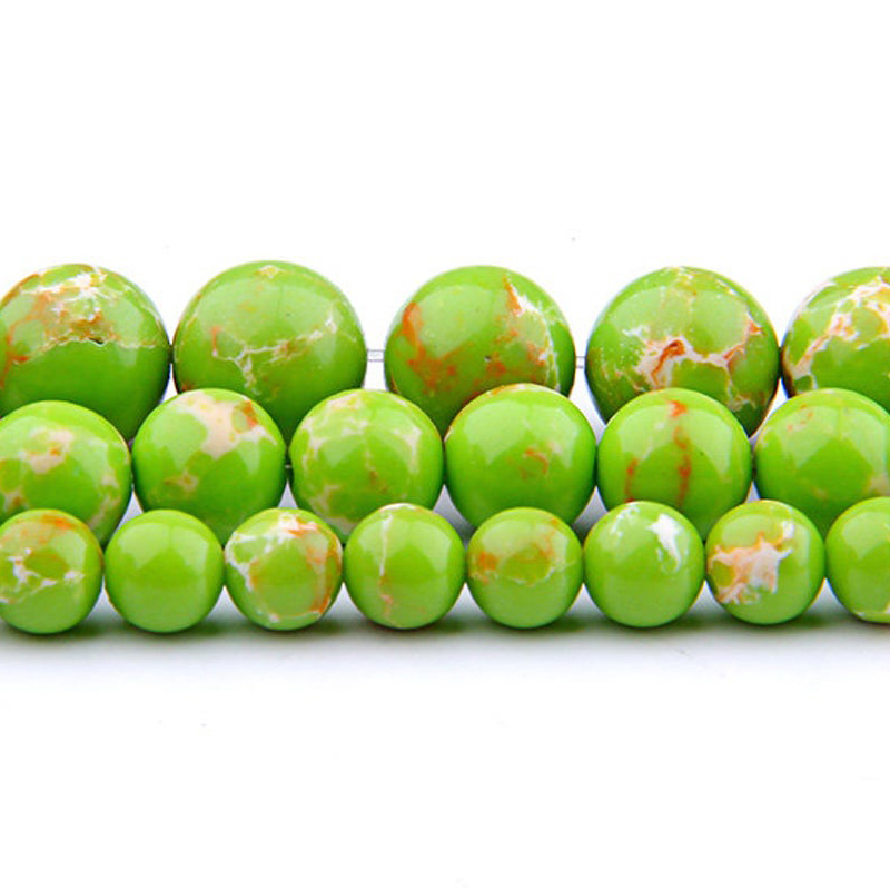 6mm Piel De Serpiente Imperial Jasper Azul Marrón Piedra Preciosa