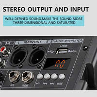 Console de Mixage Audio Sonore GAX-TDS4 4 Canaux 99 Effets Égaliseur 7 Bandes USB PC Lecture Enregistrement Bluetooth Table de Mixage DJ pour Fête