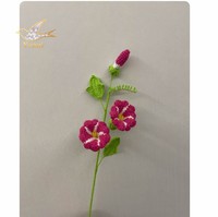Buket Morning Glory Rajutan Tangan Berkualitas Tinggi Buatan Artisan, Kerajinan Jadi untuk Hadiah Ulang Tahun, Hadiah Pindah Rumah, Dekorasi Taman Luar Ruangan