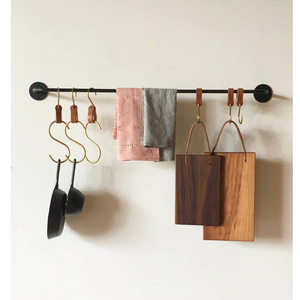 Wall <b>hooks</b>, coat <b>hooks</b>, decorative leather coat <b>hooks</b>, movable no-drill <b>towel</b> rack <b>hooks</b>, DIY customization. - Product Image 3