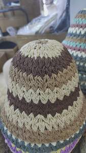 Color Woven <b>Bucket</b> Straw <b>Hat</b> Female Summer Show Face Small <b>Big</b> <b>Head</b> Round Hollow Fisherman <b>Hat</b> Breathable Basin <b>Hat</b> - Product Image 6