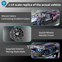 Coche de Carreras RC de Control Remoto, Bloques de Construcción Cyberpunk 1:14, Kit de Modelo de Coche Deportivo DIY con Caja Contenedora
