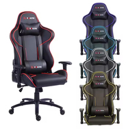 Fauteuil de Gaming Confortable et Moderne en Cuir PU, Grand Modèle, Inclinable à 180°, Hauteur Réglable, Base Pivotante, Siège de Direction Exécutif