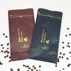 매트 블랙 250g bolsa de caf con vlvula 사용자 정의 인쇄 로고가있는 500 gramos