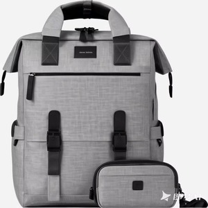 BSCI Factory Vintage Style Nylon Backpack Large Convertible Shoulder <b>Rucksack</b> with Zipper Closure Unisex Waterproof <b>Laptop</b> <b>Bag</b> - Product Image 1