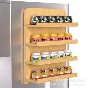 Estante de almacenamiento de madera de varios niveles, 4 capas, gran capacidad para cápsulas de café, bolsitas de té, estante organizador de bebidas, uso en escritorio - Product Image 1