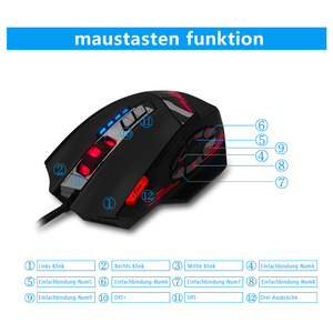 เซลอเตส ซี-12 เมาส์สำหรับเล่นเกมแบบมีสายปุ่มตั้งโปรแกรมได้ 4000 DPI RGB แบ็คไลท์เมาส์ออปติคอลตามหลักสรีรศาสตร์สำหรับพีซีแล็ปท็อปแม็ค - Product Image 2