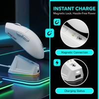 Souris de Jeu Sans Fil Jedel 6D Légère 2.4 GHz + BT Double Mode Lumière RGB Avec Station de Recharge Magnétique