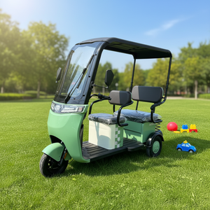 Vehículo Eléctrico de Tres Ruedas, Práctico, con Carrocería Abierta, 48v 60v, Tres Asientos Ajustables, para Uso Doméstico, Vehículo Pequeño con Pedales para Adultos y Niños - Product Image 1