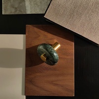 Tiradores de Gabinete Mini Verde Apil, Perillas Pequeñas de Mármol Verde Natural para Cajones, Herrajes de Lujo para Muebles