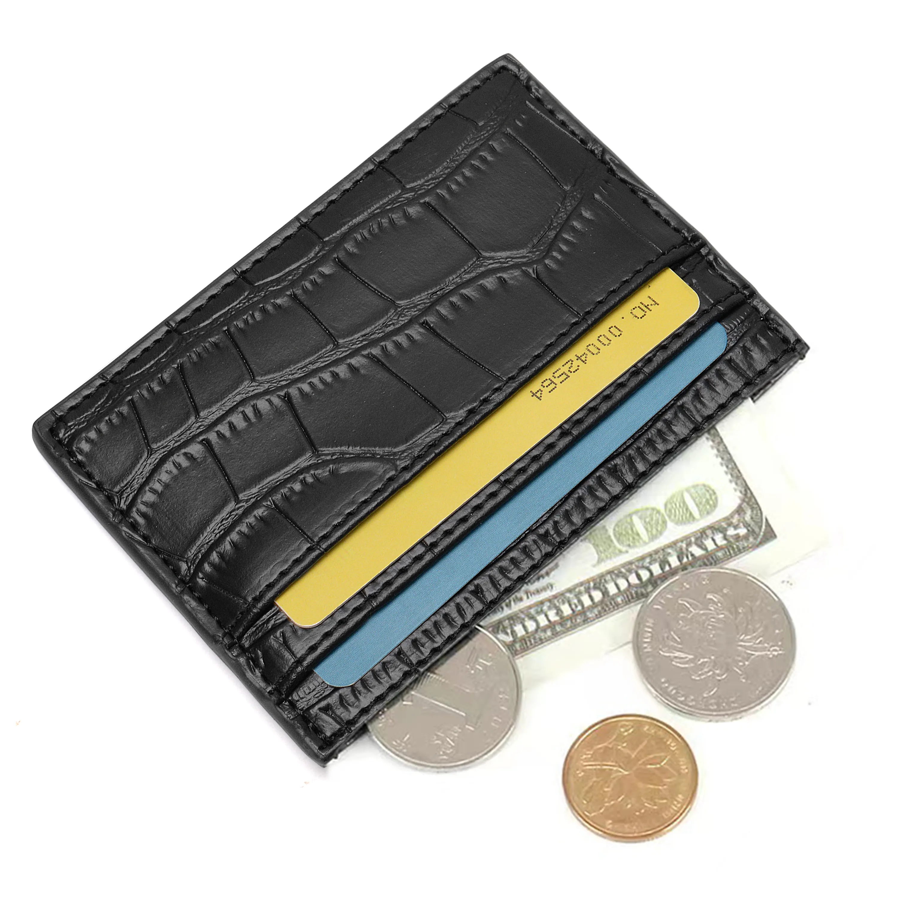 Alligator print Men's Leather Wallet Bifold Wallet For Business Trip With Money Clip with RFID Blocking Technology Cardholder