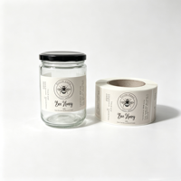 Pot en vinyle de 500g, miel d'abeille naturel, autocollant adhésif imperméable, étiquette personnalisée imprimée, miel brut pur, logo privé acceptable